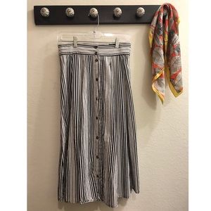 Striped midi skirt